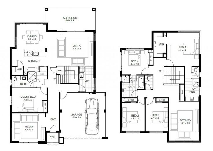 Beautiful 5 Bedroom Double Storey House Plans - New Home Plans Design