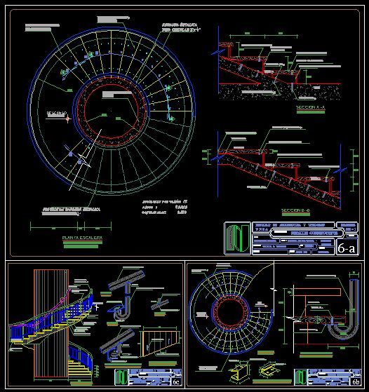 Construction details of spiral staircase (398_95 KB) _ Bibliocad